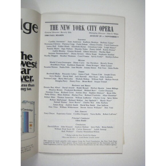 Cinderella NYC Opera Program Fall 1980 Lincoln Center Susanne Marsee Krueger - Picture 3 of 5